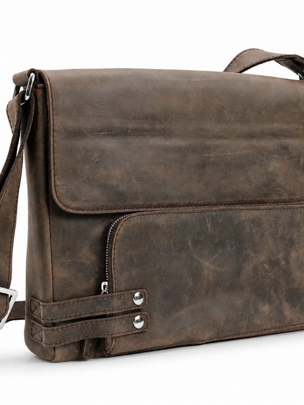 13" Leather Messenger Shoulder Bag  L19DS